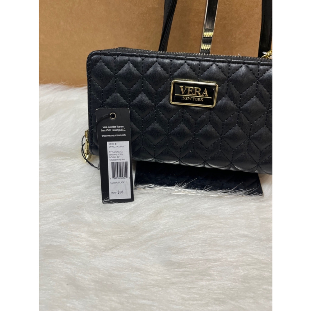 NWT Vera New York Leana Quilted Double Zip Crossbody/wallet MSRP $58 - Picture 3 of 9